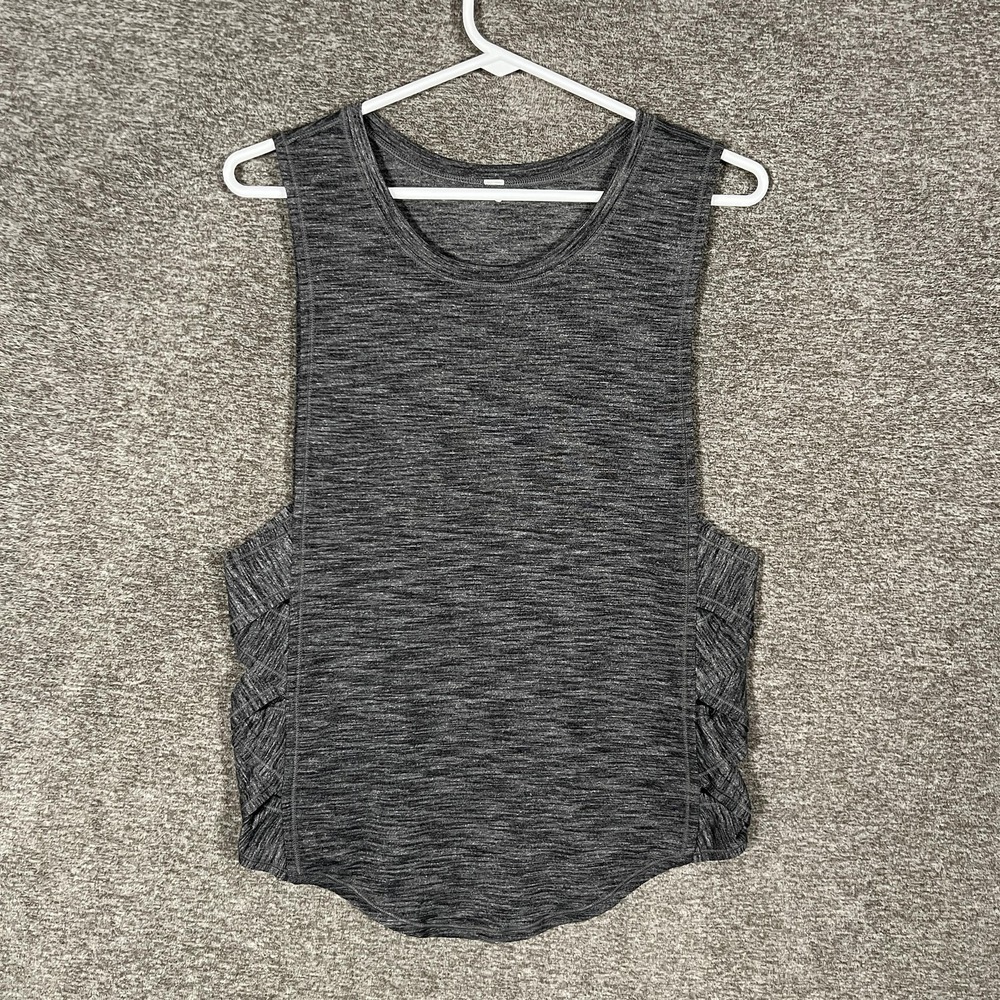 Lululemon Tank Top‎ Womens S/6? Gray Relaxed Side Ruffle Athletic Workout